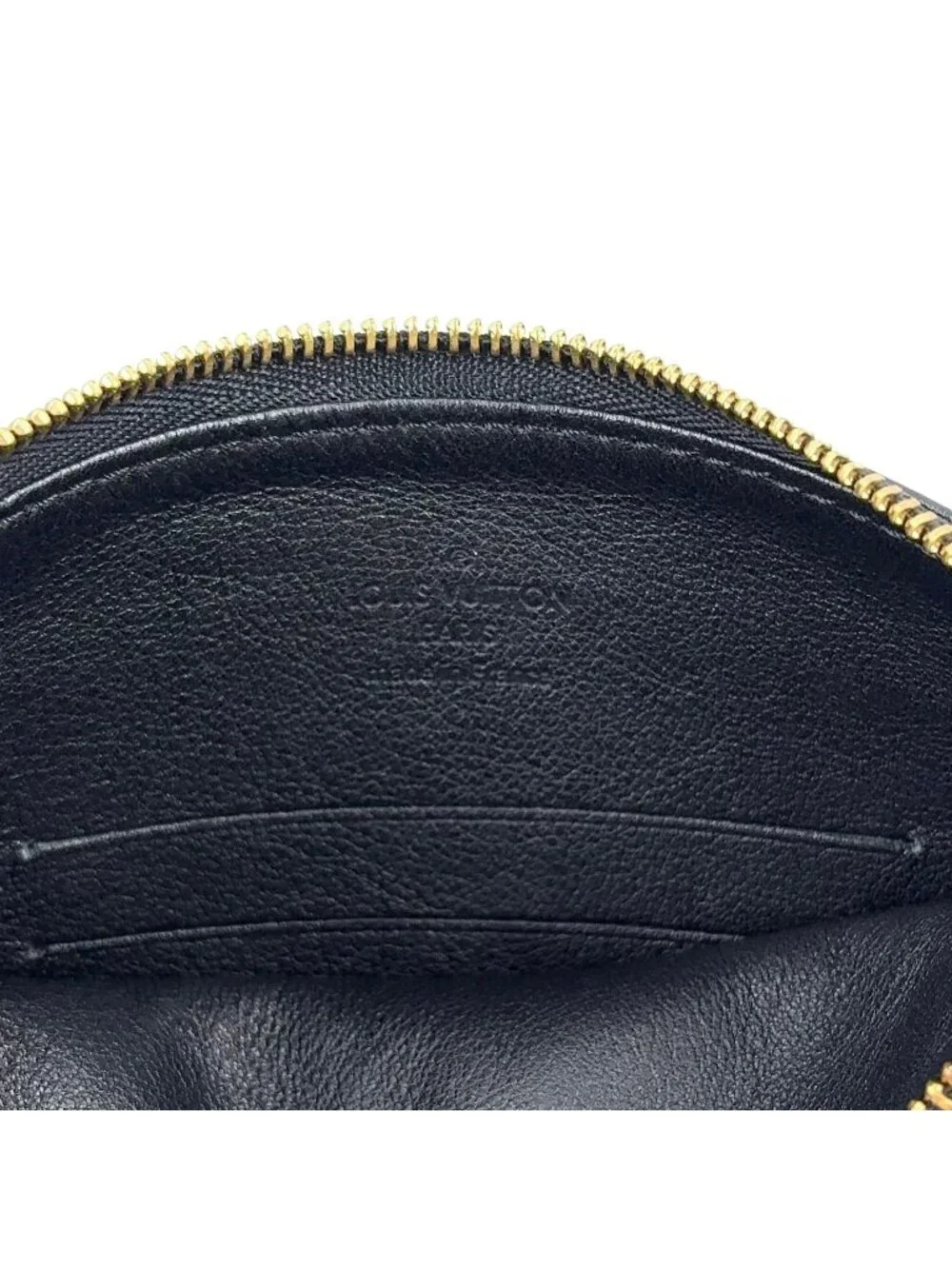Louis Vuitton Mahina Selene Monogram Leather Black Pouch Gold